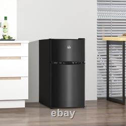 HOMCOM 88L Small Fridge Freezer with 5-Setting Thermostat, Inner Light