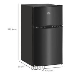 HOMCOM 88L Small Fridge Freezer with 5-Setting Thermostat, Inner Light