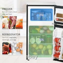 HOMCOM 88L Small Fridge Freezer with 5-Setting Thermostat, Inner Light