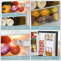 HOMCOM 88L Small Fridge Freezer with 5-Setting Thermostat, Inner Light