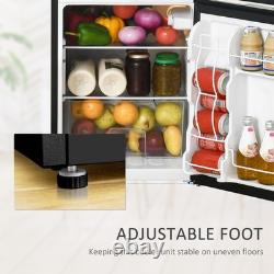 HOMCOM 88L Small Fridge Freezer with 5-Setting Thermostat, Inner Light