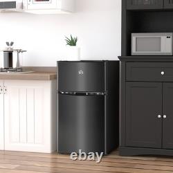 HOMCOM 88L Small Fridge Freezer with 5-Setting Thermostat, Inner Light