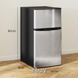 HOMCOM 88L Under Counter Fridge Freezer with 5-Setting Thermostat