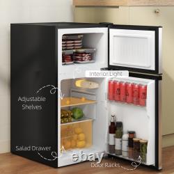 HOMCOM 88L Under Counter Fridge Freezer with 5-Setting Thermostat