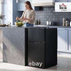 HOMCOM 88L Under Counter Fridge Freezer with 5 Setting Thermostat Small Fridge