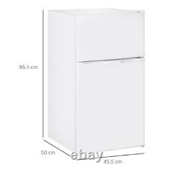 HOMCOM 88L Under Counter Fridge with 5-Setting Thermostat, White