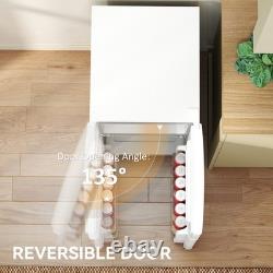 HOMCOM 88L Under Counter Fridge with 5-Setting Thermostat, White