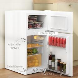 HOMCOM 88L Under Counter Fridge with 5-Setting Thermostat, White