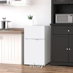 HOMCOM 88L Under Counter Fridge with 5-Setting Thermostat, White