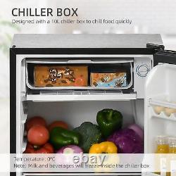 HOMCOM 91L Freestanding Under Counter Fridge Freezer Chiller Box Reversible Door