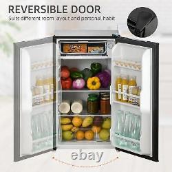 HOMCOM 91L Freestanding Under Counter Fridge Freezer Chiller Box Reversible Door
