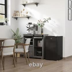 HOMCOM 91L Freestanding Under Counter Fridge Freezer Chiller Box Reversible Door