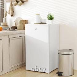 HOMCOM 91L Freestanding Under Counter Fridge Lock White Small Kitchen Appliances