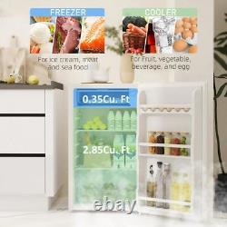 HOMCOM 91L Freestanding Under Counter Fridge Lock White Small Kitchen Appliances