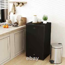 HOMCOM 91L Freestanding Under Counter Fridge with Lock Black