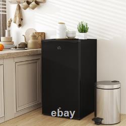HOMCOM 91L Freestanding Under-Counter Fridge with Lock Black