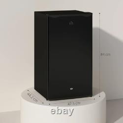 HOMCOM 91L Freestanding Under Counter Fridge with Lock Black