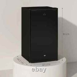 HOMCOM 91L Freestanding Under Counter Fridge with Lock Black