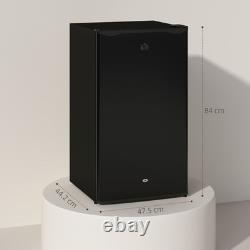 HOMCOM 91L Freestanding Under-Counter Fridge with Lock Black