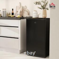 HOMCOM 91L Freestanding Under Counter Fridge with Lock Black