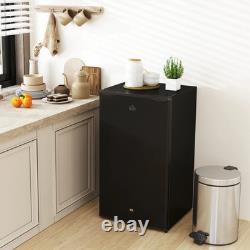 HOMCOM 91L Freestanding Under Counter Fridge with Lock Black