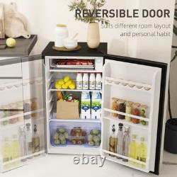 HOMCOM 91L Freestanding Under-Counter Fridge with Lock Black