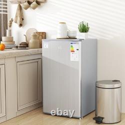 HOMCOM 91L Freestanding Under-Counter Fridge with Lock Grey