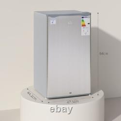 HOMCOM 91L Freestanding Under-Counter Fridge with Lock Grey