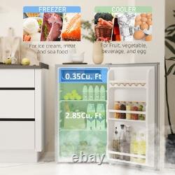 HOMCOM 91L Freestanding Under-Counter Fridge with Lock Grey