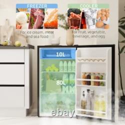 HOMCOM 91L Freestanding Under Counter Fridge with Lock Kitchen Appliances Black