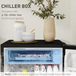 HOMCOM 91L Freestanding Under Counter Fridge with Lock Kitchen Appliances Black