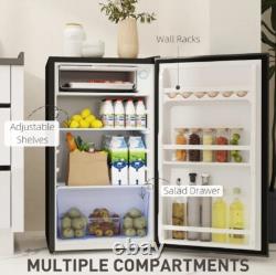 HOMCOM 91L Freestanding Under Counter Fridge with Lock Kitchen Appliances Black