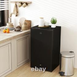 HOMCOM 91L Freestanding Under Counter Fridge with Lock Kitchen Appliances Black