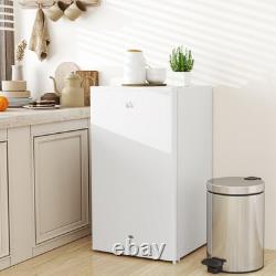 HOMCOM 91L Freestanding Under Counter Fridge with Lock White