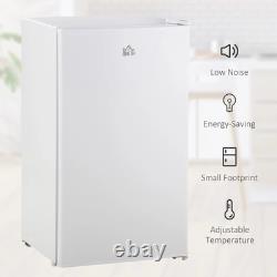 HOMCOM 91L Freestanding Under Counter Fridge with Lock, White P3