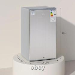 HOMCOM 91L Freestanding Under-Counter Fridge with Lock and Salad Drawer- Grey