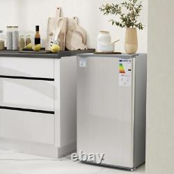 HOMCOM 91L Freestanding Under-Counter Fridge with Lock and Salad Drawer- Grey