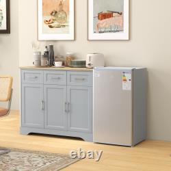 HOMCOM 91L Freestanding Under Counter Fridge with Reversible Door Grey