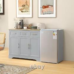 HOMCOM 91L Freestanding Under Counter Fridge with Reversible Door Grey