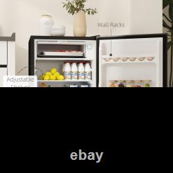 HOMCOM 91L Under Counter Fridge Lockable Compact Cooler Mini Fridge