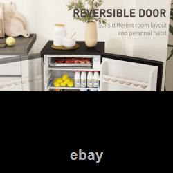 HOMCOM 91L Under Counter Fridge Lockable Compact Cooler Mini Fridge