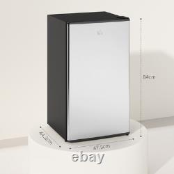 HOMCOM 91 Litre Freestanding Under Counter Fridge Freezer, Small Fridge with