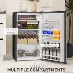 HOMCOM 91 Litre Freestanding Under Counter Fridge Freezer, Small Fridge with