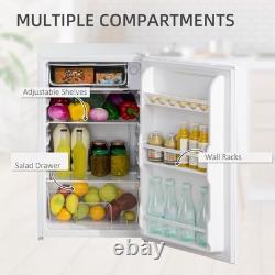 HOMCOM 91 Litre Freestanding Under Counter Fridge Freezer, Small Fridge with
