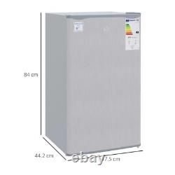 HOMCOM 91 Litre Freestanding Under Counter Fridge Freezer With Chiller Box, Grey