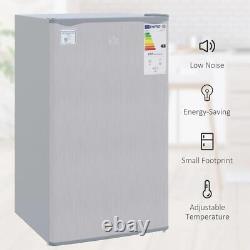 HOMCOM 91 Litre Freestanding Under Counter Fridge Freezer With Chiller Box, Grey