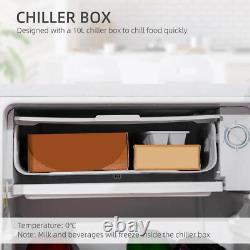 HOMCOM 91 Litre Freestanding Under Counter Fridge Freezer with Chiller Box White