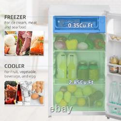 HOMCOM 91 Litre Freestanding Under Counter Fridge Freezer with Chiller Box White