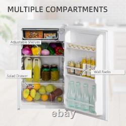 HOMCOM 91 Litre Freestanding Under Counter Fridge Freezer with Chiller Box White