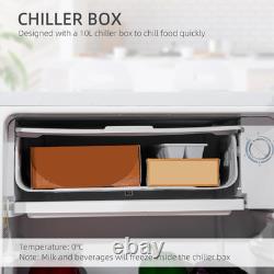 HOMCOM 91 Litre Freestanding under Counter Fridge Freezer, Small Fridge with Chi